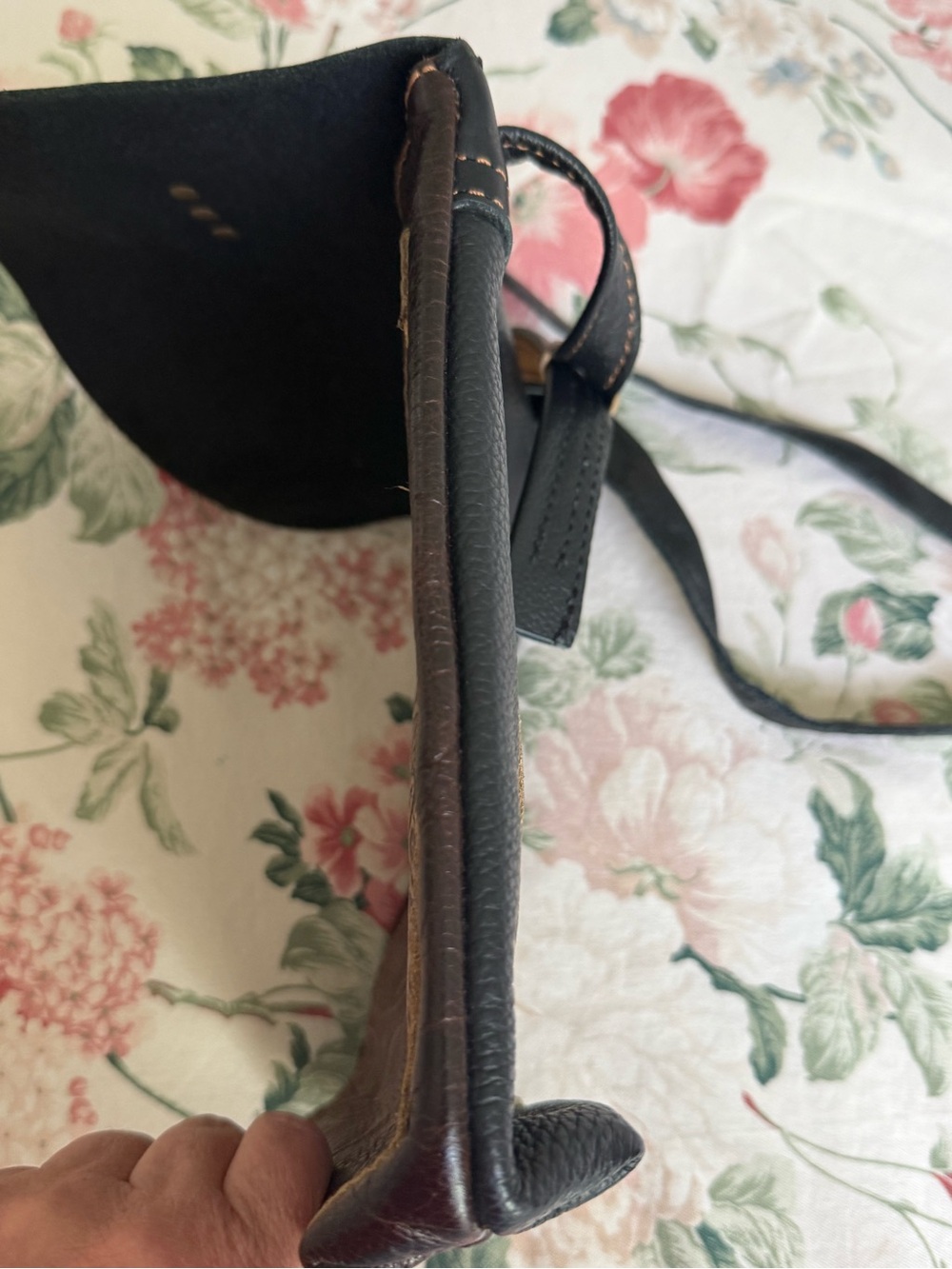 Boho Hand Tooled Leather Crossbody Bag Western Asymmetric Vintage Artisan Purse - Picture 13 of 16